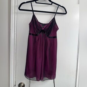Victoria's Secret purple and black sheer babydoll size M